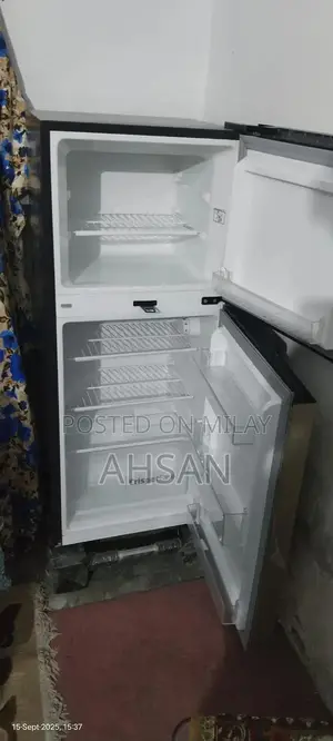 E-Chrome Hairline Golden Double Door Refrigerator