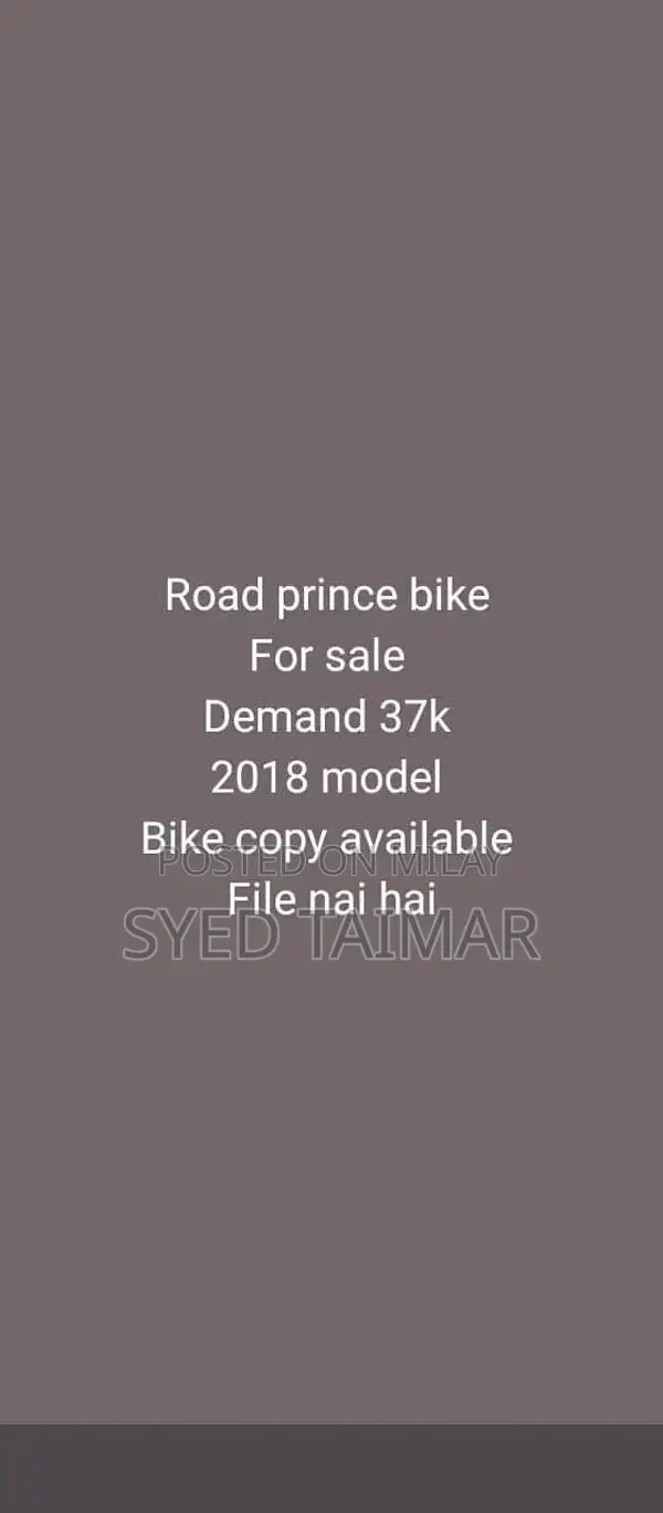Road Prince 70cc Motorcycle in Good Condition