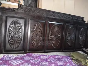 Wooden Bed with Side Table - No Mattress Included