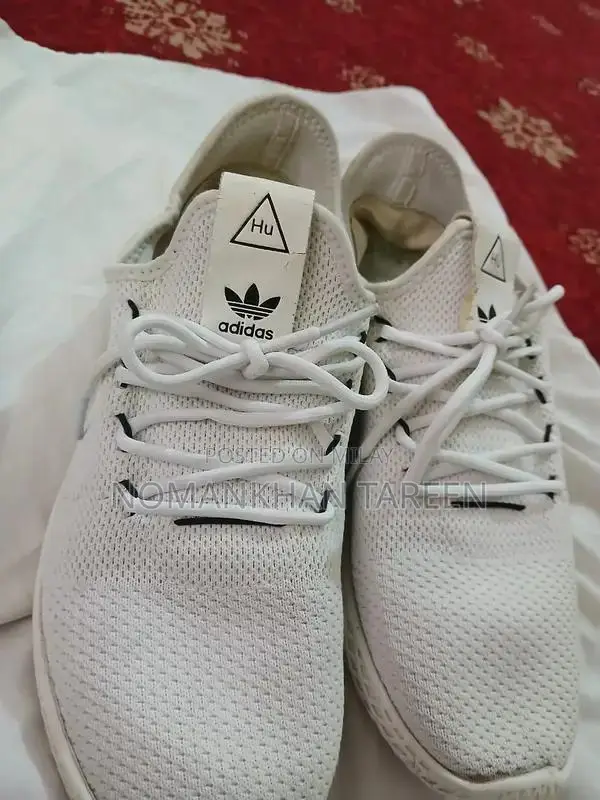 Adidas White HU Style Sneakers - Size 42 Casual Footwear