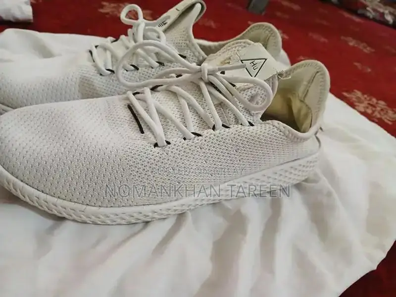 Adidas White HU Style Sneakers - Size 42 Casual Footwear