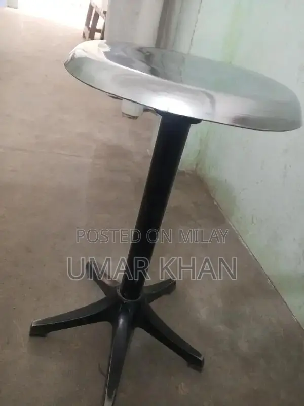 Silver Steel Stool - Durable Industrial Design