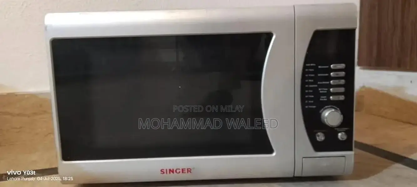 Singer Silver Black Microwave Oven Kitchen Appliance
