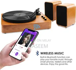 Bluetooth Speaker Turntable Box Pack Player Audio Device