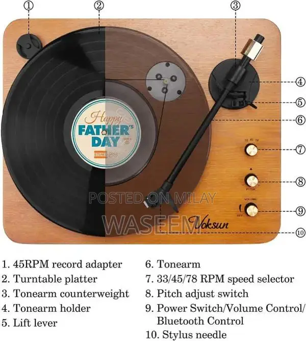 Bluetooth Speaker Turntable Box Pack Player Audio Device