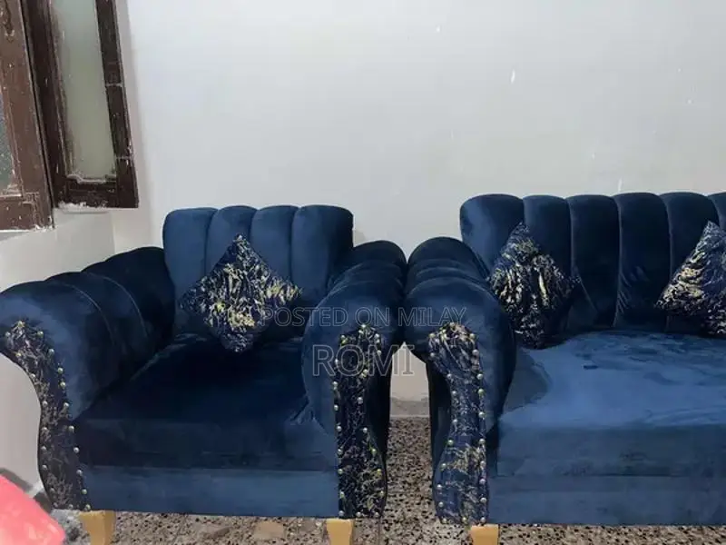 Modern Sofa Set with Side Chairs and Cushions