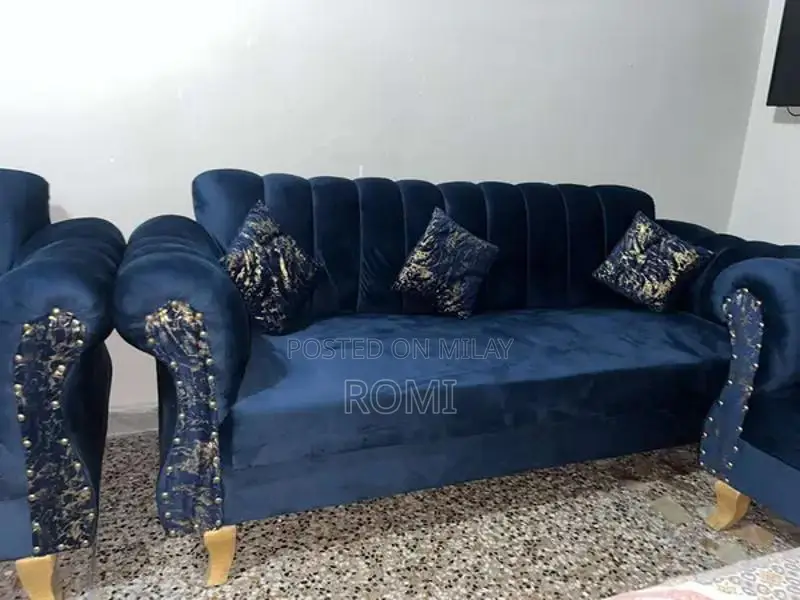 Modern Sofa Set with Side Chairs and Cushions