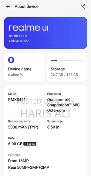 6GB RAM Smartphone 128GB Storage Dual SIM Mobile Device