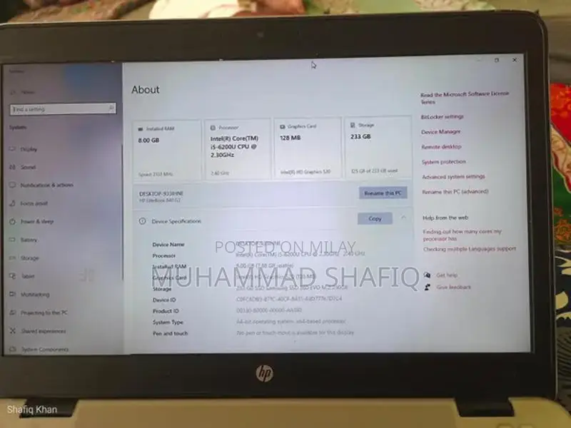 HP EliteBook 840 Business Laptop - 8GB RAM, 256GB SSD