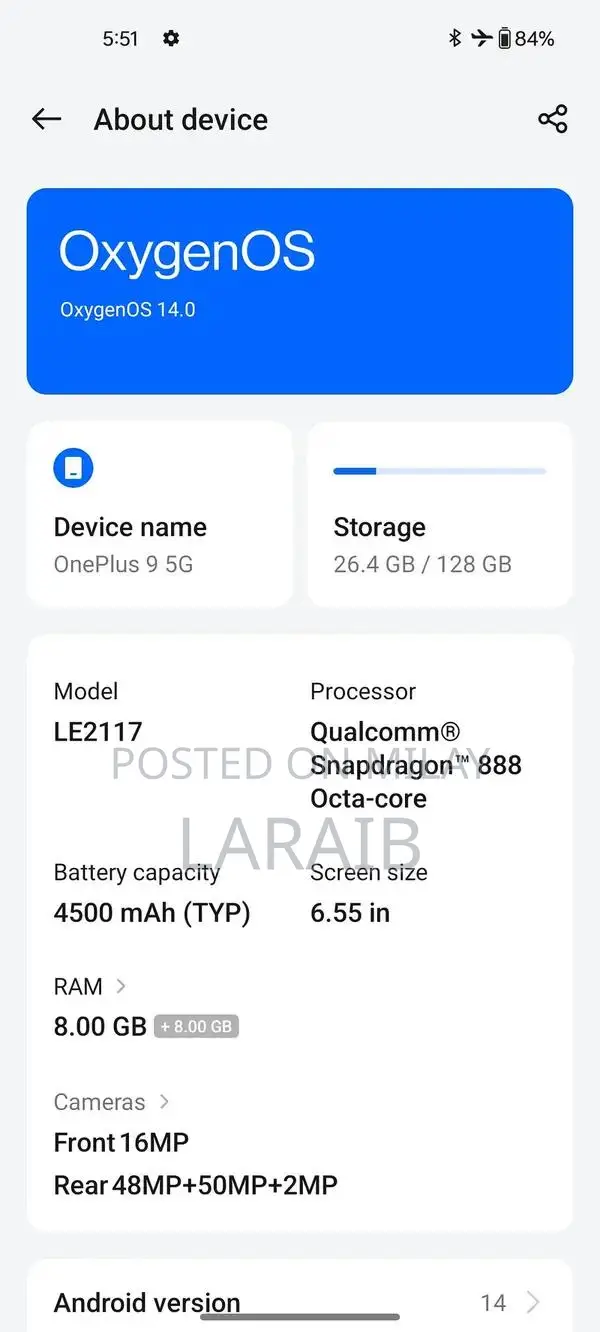 OnePlus 9 5G Smartphone - 8GB RAM, 128GB Storage