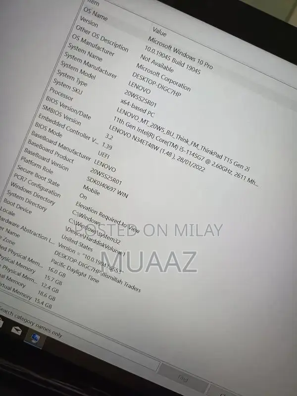 Lenovo ThinkPad T15 Gen 2 Business Laptop Core i5