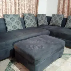 Photo - Large Blue L-Shaped 7-Seater Sectional Sofa