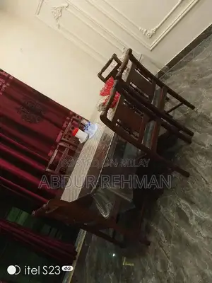 Photo - Wooden Dining Table Set with 6 Chairs and Glass Top