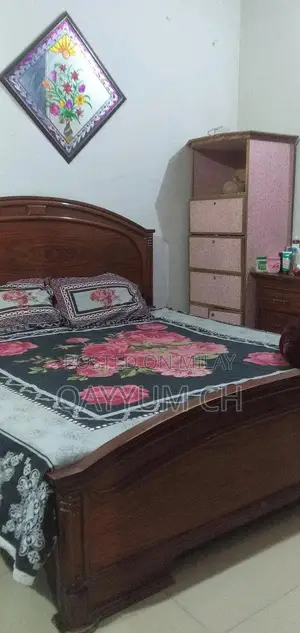 Photo - King-Size Bed Set with Side Tables and Mirror Frame