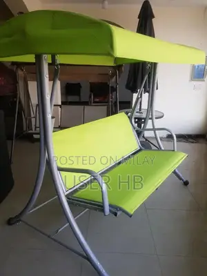 Photo - Outdoor/Indoor 3-Seater Garden Swing with Protective Roof