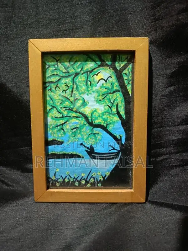 Handmade Acrylic Painting: Peaceful Nature Landscape