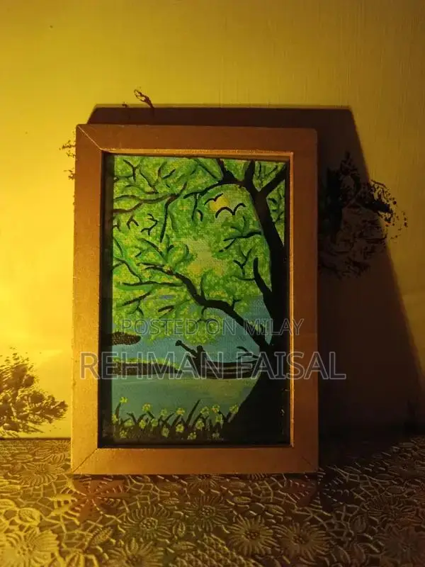 Handmade Acrylic Painting: Peaceful Nature Landscape