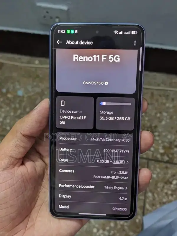 Reno 11 F 5G Smartphone - Blue Color Condition