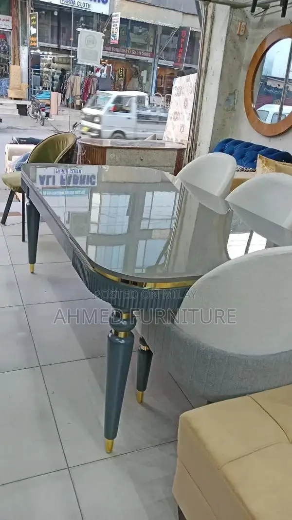 6-Seater Modern Dining Table with Matching Chairs