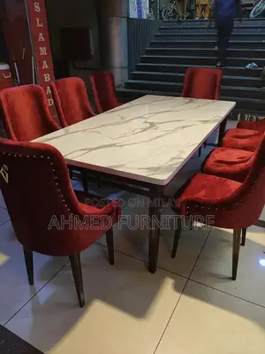 6-Seater Modern Dining Table with Matching Chairs