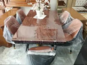 6-Seater Modern Dining Table with Matching Chairs