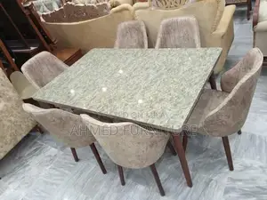 6-Seater Modern Dining Table with Matching Chairs