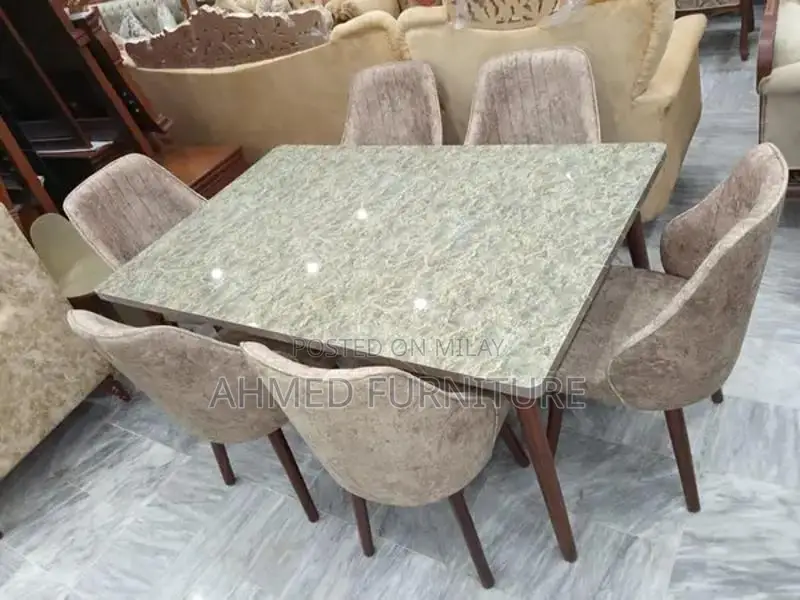 6-Seater Modern Dining Table with Matching Chairs