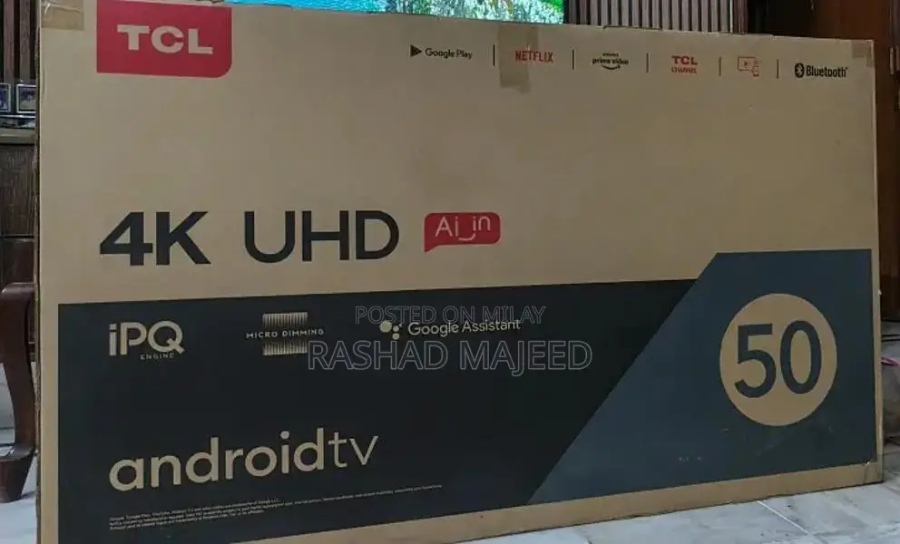 TCL 50-Inch Android LED TV with Accessories and Minor Defect