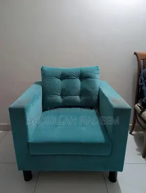 Large Turquoise L-Shaped 7 Seater Living Room Sofa Set with Stool