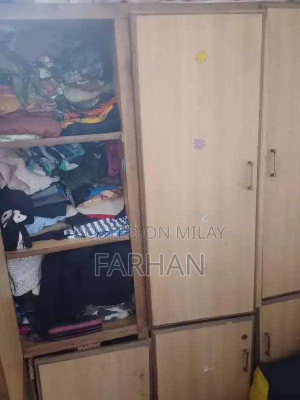 3-Door Wooden Almari / Wardrobe with Minor Repair Needed
