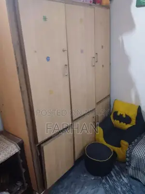 3-Door Wooden Almari / Wardrobe with Minor Repair Needed