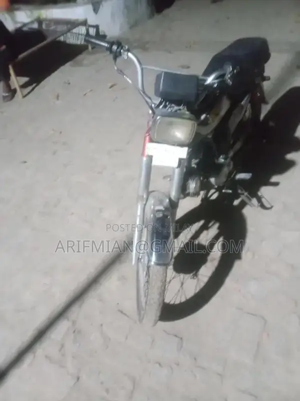 Motorcycle with Piston Engine and Good Tire Condition