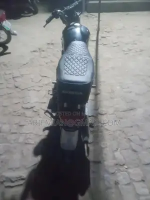 Motorcycle with Piston Engine and Good Tire Condition