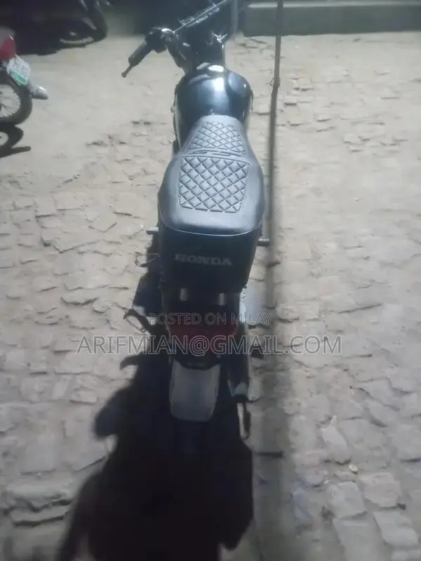 Motorcycle with Piston Engine and Good Tire Condition