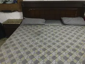 King Size Bedroom Set with Bed Frame, Side Table, and Dresser