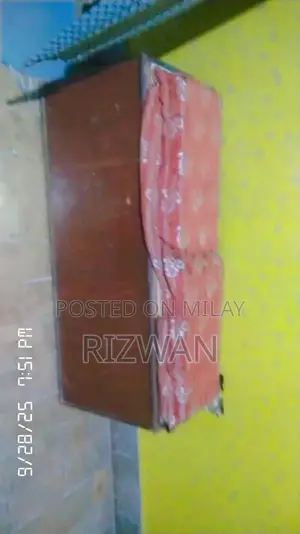 Lasani Wood Furniture Set with Round Bed and Almirah