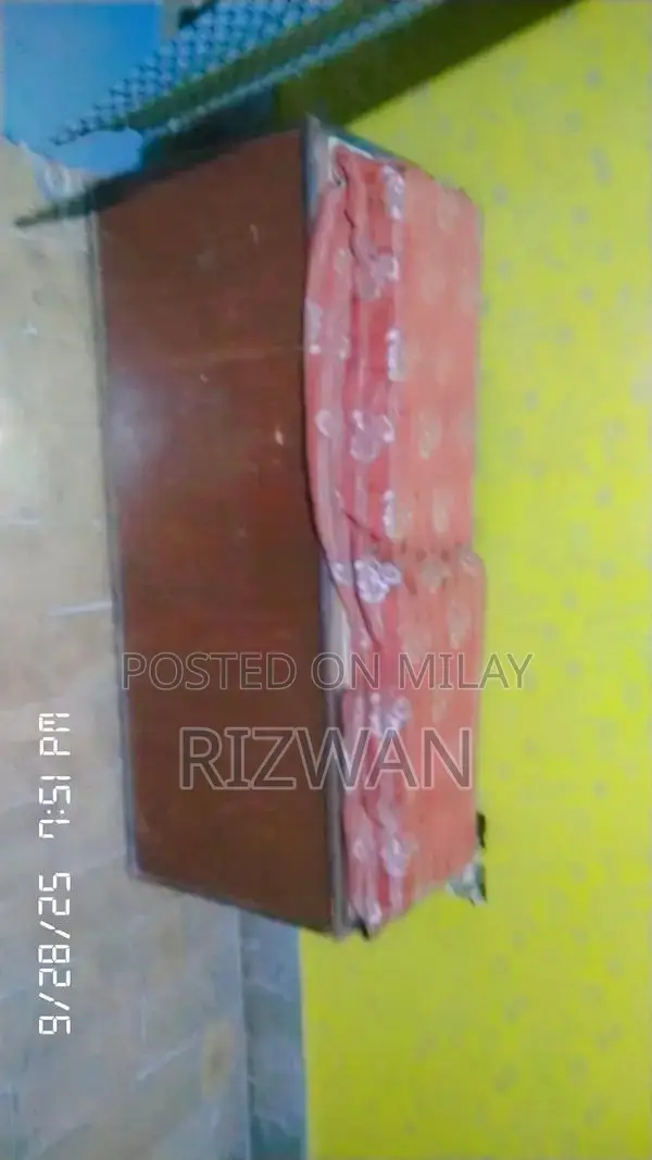 Lasani Wood Furniture Set with Round Bed and Almirah