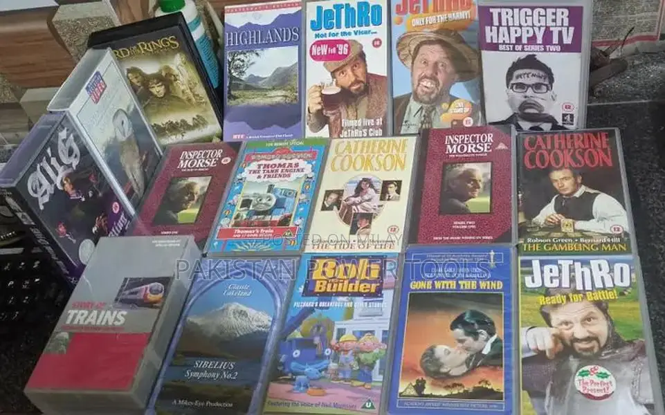 VHS Cassettes with Protective Cover Case