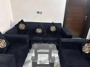 Black Leather Three-Piece Sofa Set Living Room Furniture