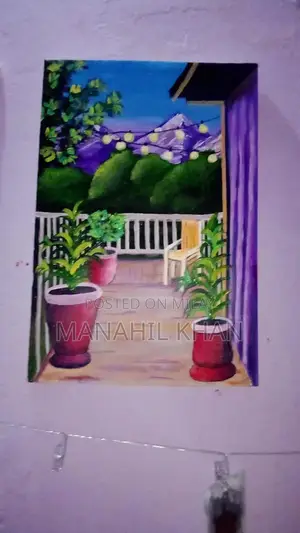 Photo - Coffee Cup Landscape Acrylic Painting for Home Decor