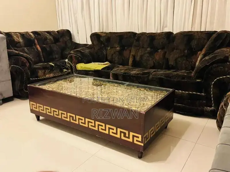 L Shape Sofa Set with 5-Seater and Center Table