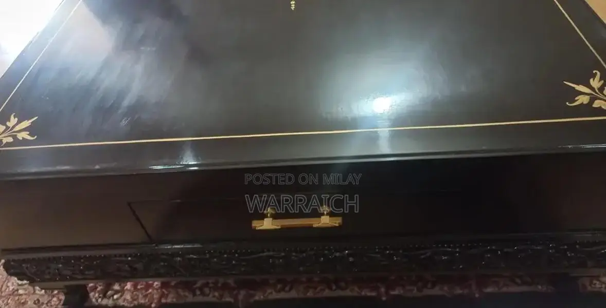 Dark Brown Wooden 8-Seater Dining Table with Drawers