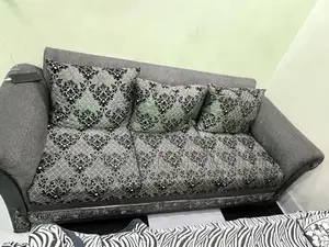 Photo - Grey 6-Seater Living Room Sofa Set with Large Cushions