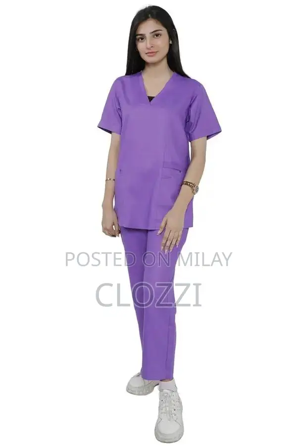 Women's Medical Scrubs Set - Professional V-Neck Uniform