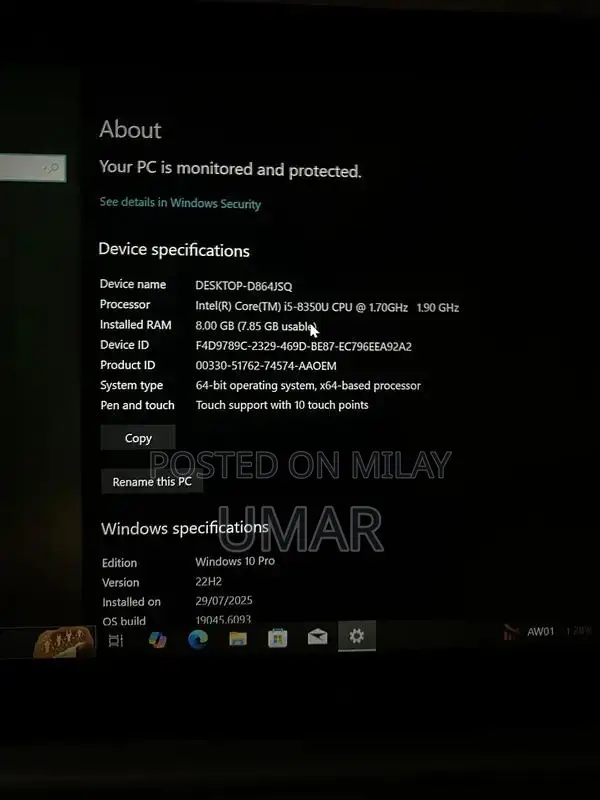 HP EliteBook Touchscreen Laptop Core i5 8th Gen