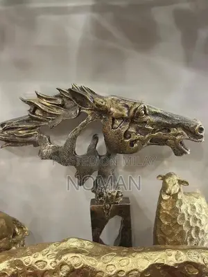 Photo - Vintage Brass Horse Sculpture - Antique Decorative Art Piece