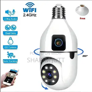 WiFi Dual Lens E27 Bulb Security Camera - Smart Home Surveillance