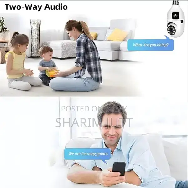 WiFi Dual Lens E27 Bulb Security Camera - Smart Home Surveillance