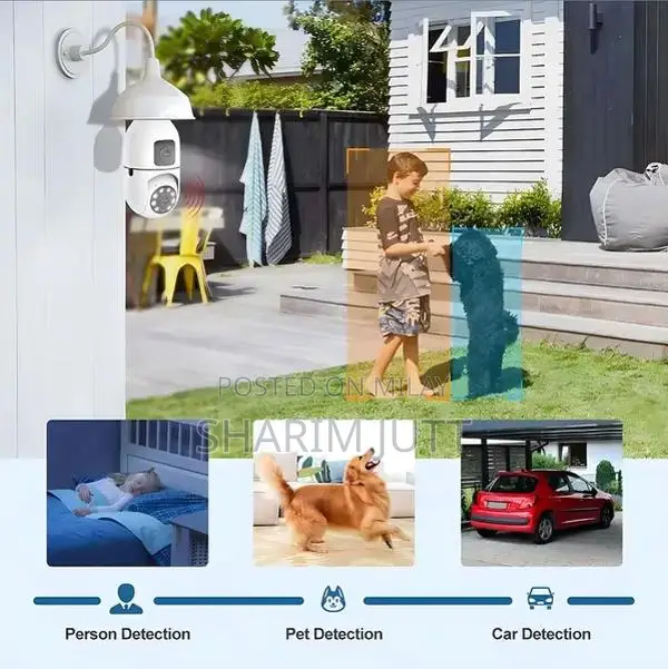 WiFi Dual Lens E27 Bulb Security Camera - Smart Home Surveillance