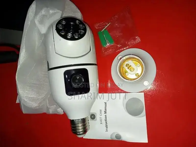 WiFi Dual Lens E27 Bulb Security Camera - Smart Home Surveillance